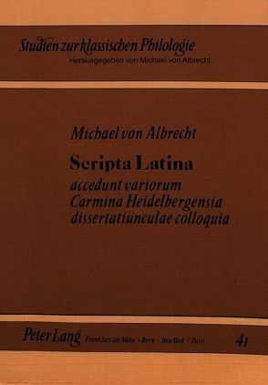 Scripta Latina von Von Albrecht,  Christiane