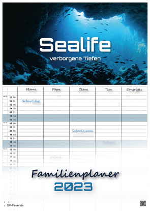 Sealife – verborgene Tiefen – 2023 – Kalender DIN A3 – (Familienplaner) von GP-Fever.de