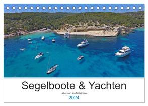 Segelboote und Yachten – Lebensart am Mittelmeer (Tischkalender 2024 DIN A5 quer), CALVENDO Monatskalender von Moments,  Sailing