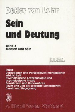 Sein und Deutung von Uslar,  Detlev von