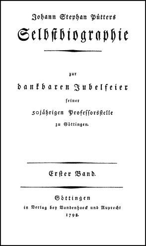 Selbstbiographie von Pütter,  Johann Stephan