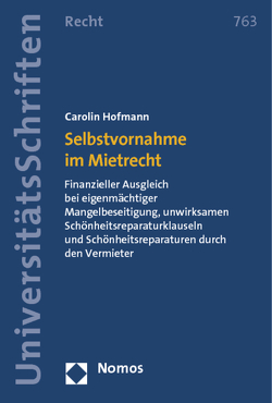 Selbstvornahme im Mietrecht von Hofmann,  Carolin