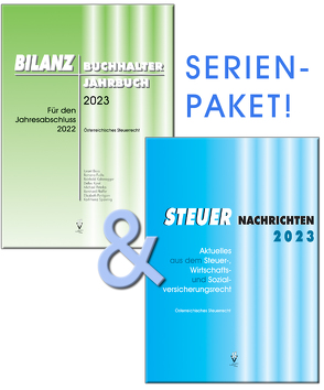 Serien-Paket: BILANZBUCHHALTER JAHRBUCH & STEUER NACHRICHTEN 2023 von Bacs,  Lorant, Bauer,  Günther, Eckert,  Andreas, Fritz-Limarutti,  Susanne, Fuchs,  Romana, Kager,  Theresa, Kaltenegger,  Reinhold, Karel,  Detlev, König,  Irene, Peterka,  Michael, Puntigam,  Elisabeth, Schellander,  Christine, Spanring,  Karl-Heinz, Strohmaier,  Marianne, Weigand,  Elisabeth