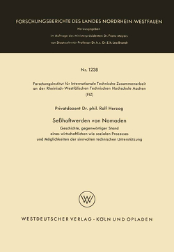 Seßhaftwerden von Nomaden von Herzog,  Rolf