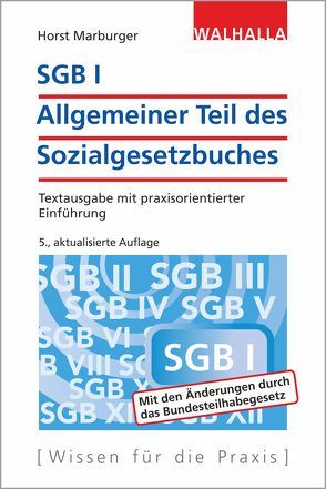 SGB I – Allgemeiner Teil des Sozialgesetzbuches von Marburger,  Horst