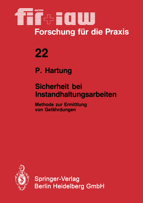 Sicherheit bei Instandhaltungsarbeiten von Hartung,  Peter