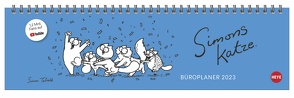 Simons Katze Büroplaner 2023. Kultiger Tischkalender für den Arbeitsplatz. Lustiger Spiral-Kalender für Simons Cat Fans. Wochenplaner 2023 quer. von Heye, Tofield,  Simon