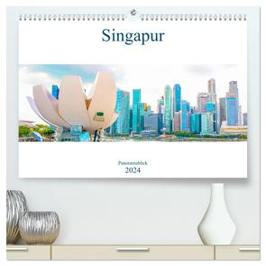 Singapur – Panoramablick (hochwertiger Premium Wandkalender 2024 DIN A2 quer), Kunstdruck in Hochglanz von Schwarze,  Nina