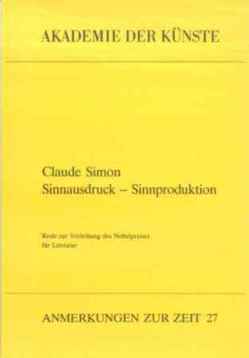 Claude Simon. Sinnausdruck – Sinnproduktion Sens exprimé – sens produits von Simon,  Claude, Voigt,  Christian