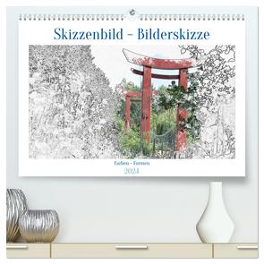 Skizzenbilder – Bilderskizzen (hochwertiger Premium Wandkalender 2024 DIN A2 quer), Kunstdruck in Hochglanz von Uffmann,  Frank