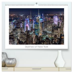 Skylines of New York (hochwertiger Premium Wandkalender 2024 DIN A2 quer), Kunstdruck in Hochglanz von Schröder - ST-Fotografie,  Stefan