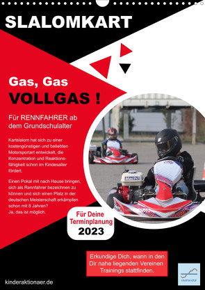 Slalomkart – Gas, Gas, Vollgas! 2023 (Wandkalender 2023 DIN A3 hoch) von Kinderaktionär