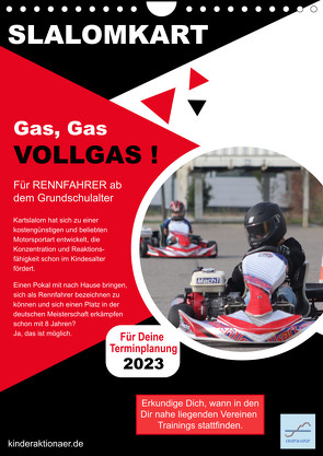 Slalomkart – Gas, Gas, Vollgas! 2023 (Wandkalender 2023 DIN A4 hoch) von Kinderaktionär