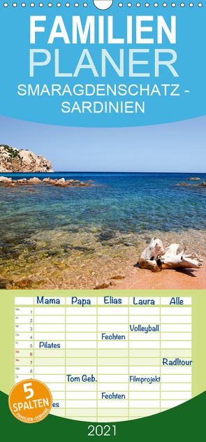 SMARAGDENSCHATZ – SARDINIEN – Familienplaner hoch (Wandkalender 2021 , 21 cm x 45 cm, hoch) von BRASCHI