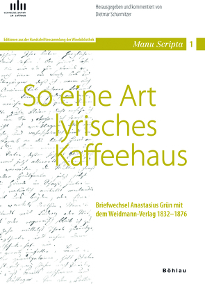 So eine Art lyrisches Kaffeehaus von Scharmitzer,  Dietmar