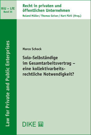 Solo-Selbständige im Gesamtarbeitsvertrag – eine kollektivarbeitsrechtliche Notwendigkeit? von Schock,  Marco