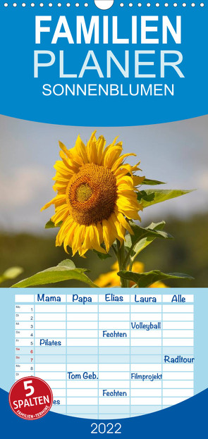 Familienplaner Sonnenblumen 2022 (Wandkalender 2022 , 21 cm x 45 cm, hoch) von Geduldig,  Bildagentur