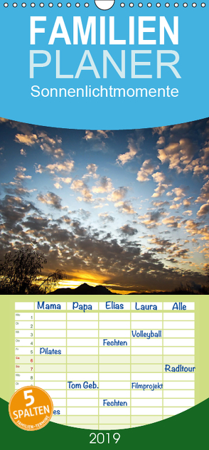 Sonnenlichtmomente – Familienplaner hoch (Wandkalender 2019 , 21 cm x 45 cm, hoch) von Cassigrafie