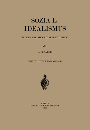 Sozial-Idealismus von Natorp,  Paul