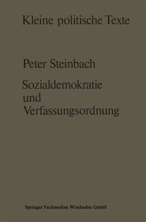 Sozialdemokratie und Verfassungsverständnis von Steinbach,  Peter