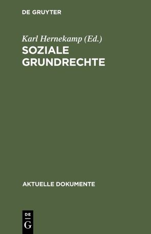 Soziale Grundrechte von Hernekamp,  Karl