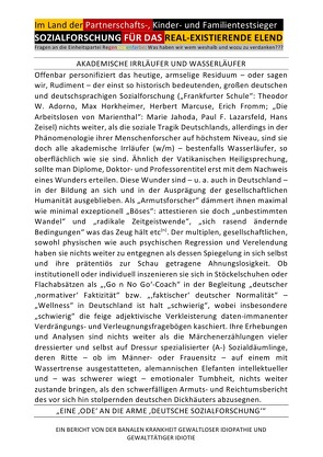 „SOZIALFORSCHUNG“ FÜR DAS REAL-EXISTIERENDE ELEND – Im Land der Partnerschafts-, Kinder- und Familientestsieger von BRAEG,  BASTIAN, Gdala,  Amy, Hansch,  Helmut, Shucker,  Beat, Visser,  Lit