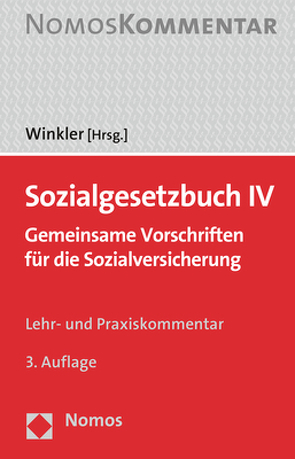 Sozialgesetzbuch IV von Winkler,  Jürgen