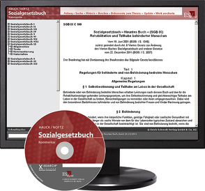 Sozialgesetzbuch (SGB) IX: Rehabilitation und Teilhabe behinderter Menschen – bei Kombibezug Print und CD-ROM von Belz,  Christian, Götze,  Bernd, Griebeling,  Jürgen, Gutzler,  Stephan, Hauck,  Karl, Masuch,  Peter, Mushoff,  Tobias, Noftz,  Wolfgang, Oppermann,  Dagmar, Schneider,  Egbert, Stotz,  Christian, Süsskind,  Bettina, Titze,  Wolfgang