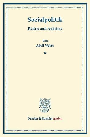 Sozialpolitik. von Weber,  Adolf