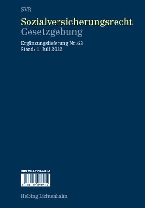 Sozialversicherungsrecht – Gesetzgebung EL 63 von Imhof,  Tristan