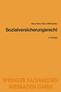 Sozialversicherungsrecht von Klein,  Heinz-Peter, Sattler,  Willi