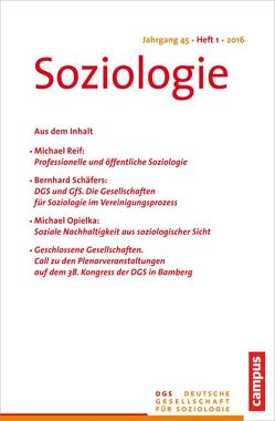 Soziologie 1.2016 von Vobruba,  Georg