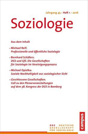 Soziologie 1.2016 von Vobruba,  Georg