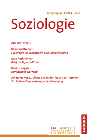 Soziologie 3.2012 von Vobruba,  Georg