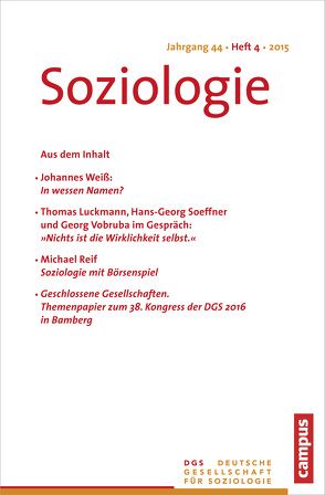 Soziologie 4.2015 von Vobruba,  Georg