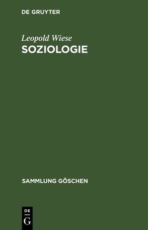 Soziologie von Wiese,  Leopold