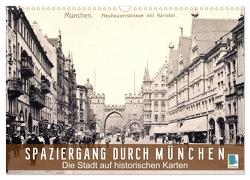 Spaziergang durch München – Die Stadt auf historischen Karten (Wandkalender 2024 DIN A3 quer), CALVENDO Monatskalender von CALVENDO,  CALVENDO