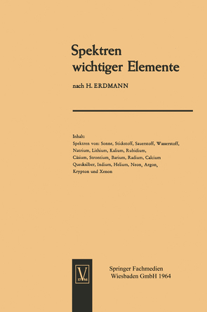 Spektren wichtiger Element von Erdmann,  H.