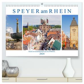 Speyer am Rhein. Rund um Kaiserdom und Altpörtel (hochwertiger Premium Wandkalender 2024 DIN A2 quer), Kunstdruck in Hochglanz von M. Laube,  Lucy