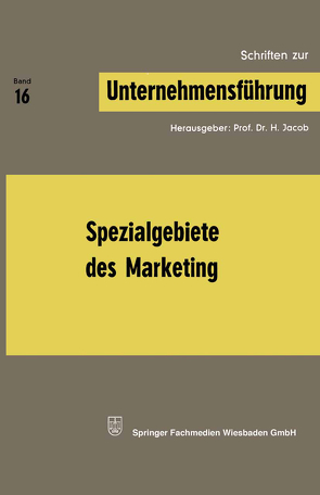 Spezialgebiete des Marketing von Jacob,  Prof. Dr. H.