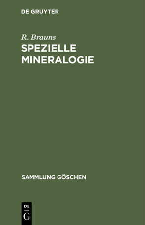 Spezielle Mineralogie von Brauns,  R., Chudoba,  Karl F.