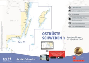 Sportbootkarten Satz 11: Ostküste Schweden 1 (Ausgabe 2021/2022)