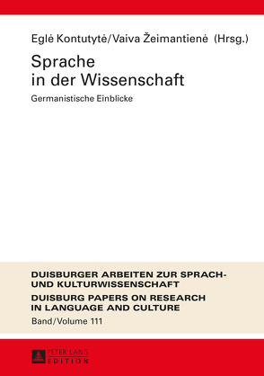 Sprache in der Wissenschaft von Kontutyte,  Egle, Zeimantiene,  Vaiva