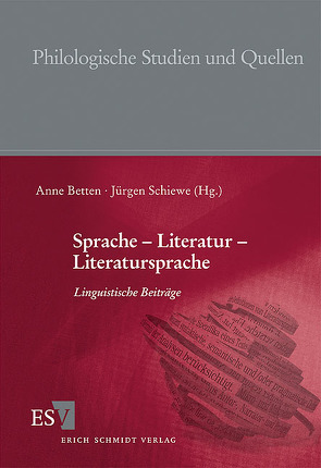 Sprache – Literatur – Literatursprache von Betten,  Anne, Schiewe,  Jürgen