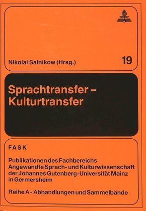 Sprachtransfer – Kulturtransfer von Salnikow,  Nikolai