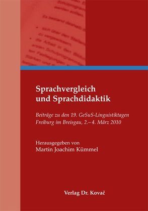 Sprachvergleich und Sprachdidaktik von Kümmel,  Martin Joachim
