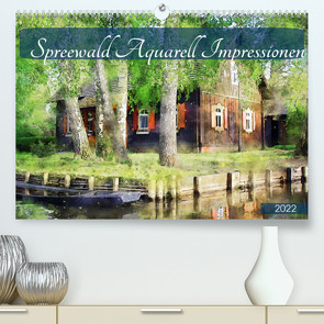 Spreewald Aquarell Impressionen (Premium, hochwertiger DIN A2 Wandkalender 2022, Kunstdruck in Hochglanz) von Frost,  Anja