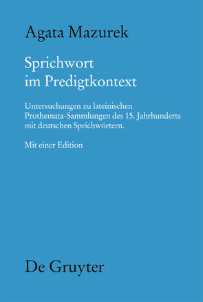 Sprichwort im Predigtkontext von Mazurek,  Agata