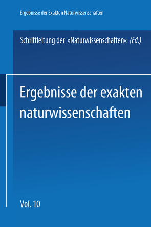 Springer Tracts in Modern Physics 10 von SCHRIFTLEITUNG DER NATURWISSENSCHAFTEN