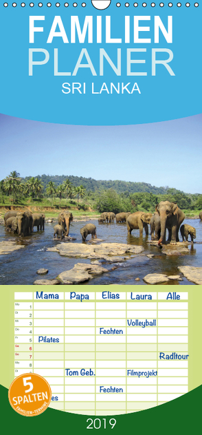 Sri Lanka – Familienplaner hoch (Wandkalender 2019 , 21 cm x 45 cm, hoch) von Rasch,  Clemens